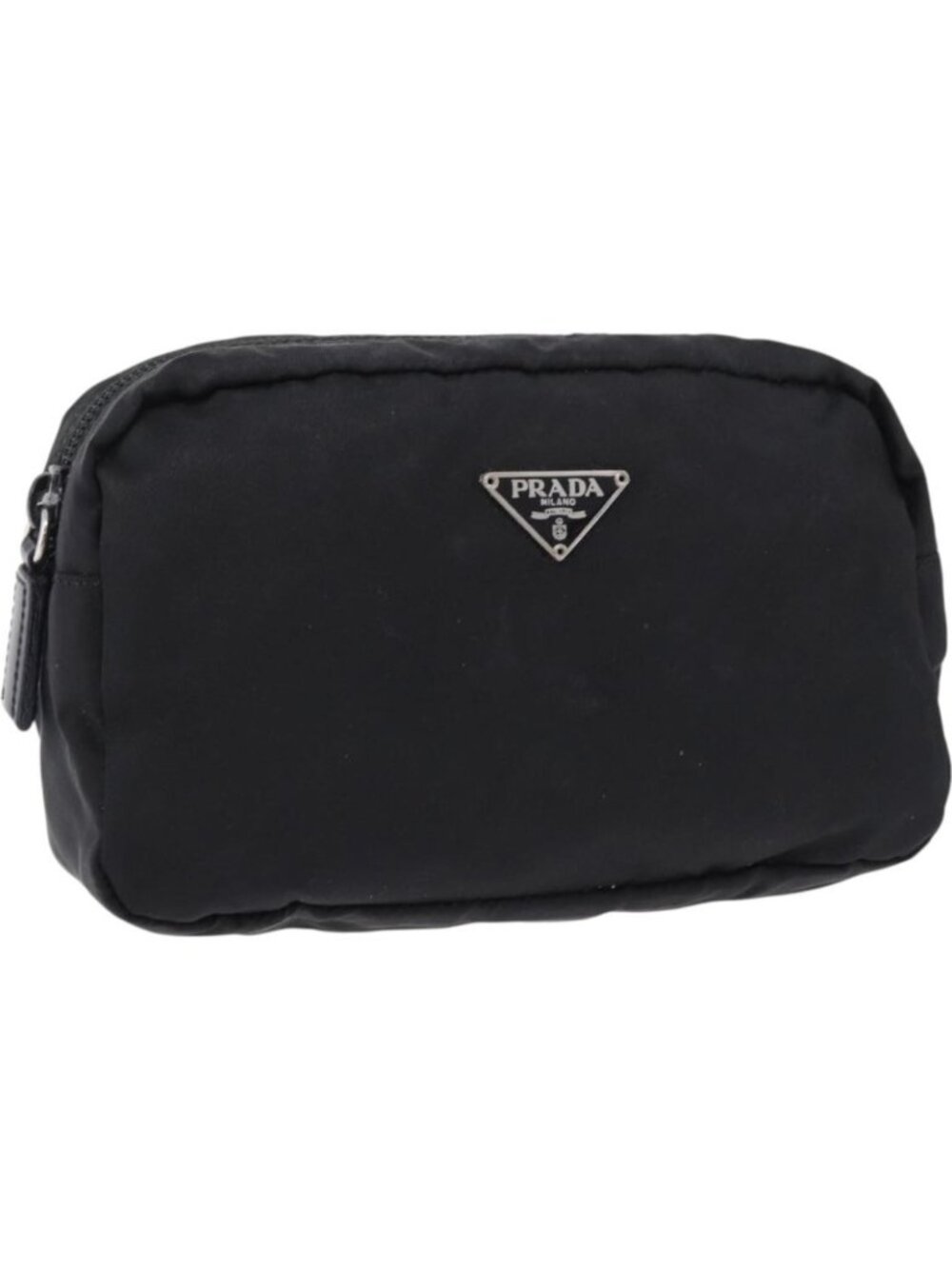PRADA Pouch Nylon Black Silver